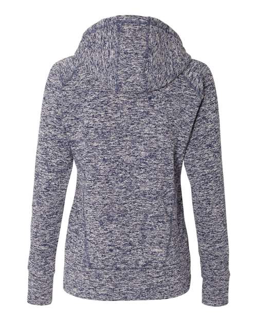 J. America 8616 Women’s Cosmic Fleece Hooded Sweatshirt - Navy Fleck/ Navy - back