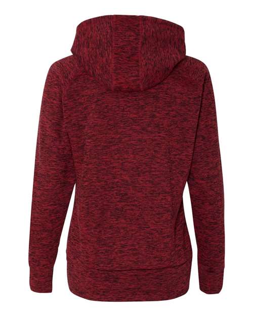 J. America 8616 Women’s Cosmic Fleece Hooded Sweatshirt - Red Fleck/ Red - back