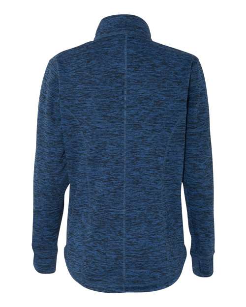 J. America 8617 Women's Cosmic Fleece Quarter-Zip Pullover - Royal Fleck/ Black - back