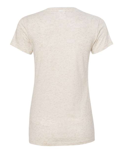 J. America 8136 Women’s Glitter V-Neck T-Shirt - Pearl/ Gold - back