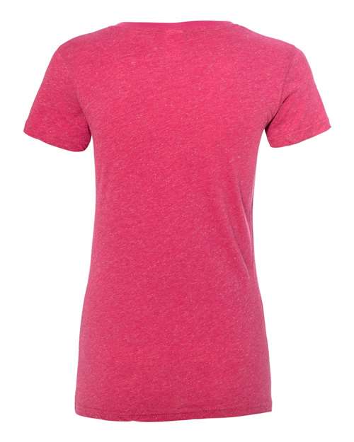 J. America 8136 Women’s Glitter V-Neck T-Shirt - Wildberry/ Silver - back