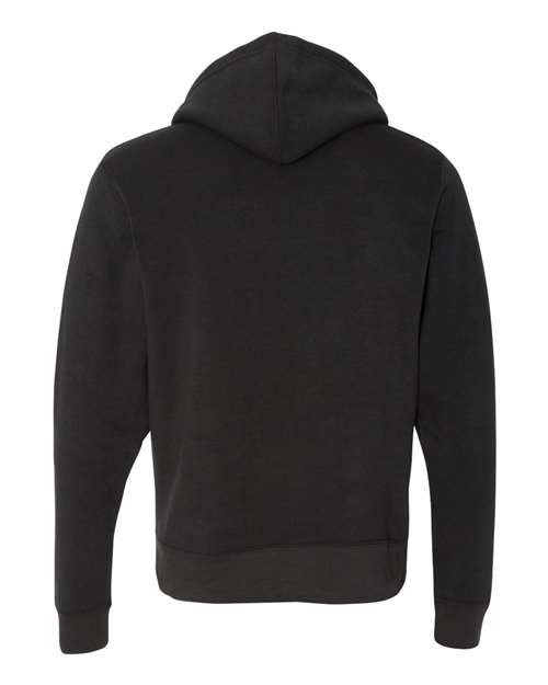 J. America 8872 Men's Triblend Full-Zip Hooded Sweatshirt - Black Solid - back