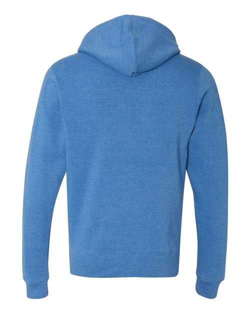 J. America 8872 Men's Triblend Full-Zip Hooded Sweatshirt - Cool Royal Triblend - back