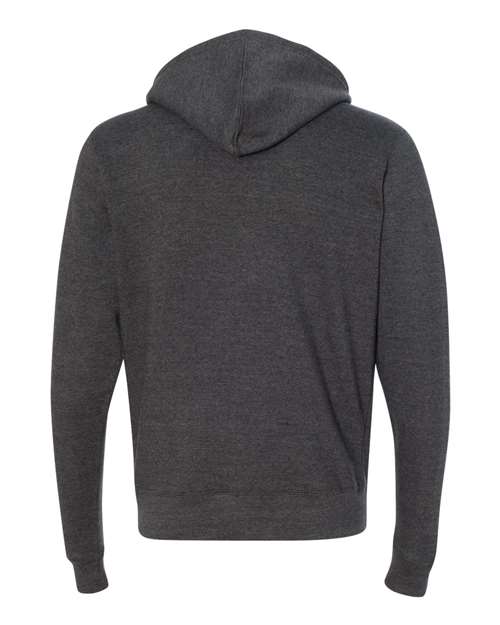 J. America 8872 Men's Triblend Full-Zip Hooded Sweatshirt - Black Triblend - back