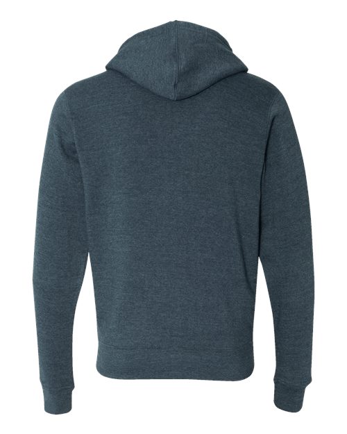 J. America 8872 Men's Triblend Full-Zip Hooded Sweatshirt - Navy Triblend - back