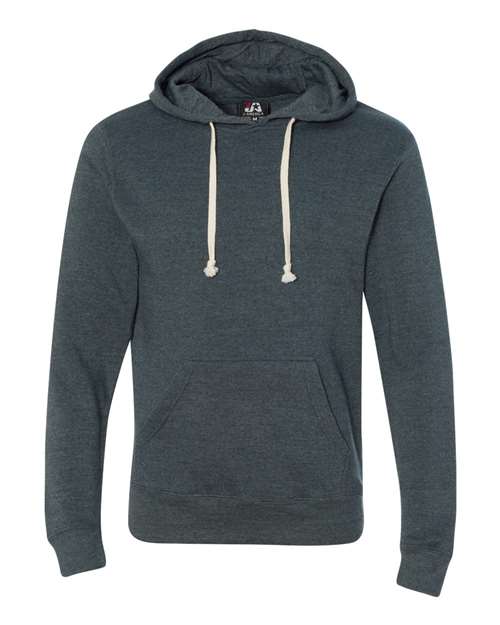 J. America 8871 Men's Triblend Fleece Hooded Sweatshirt - Navy Triblend - front