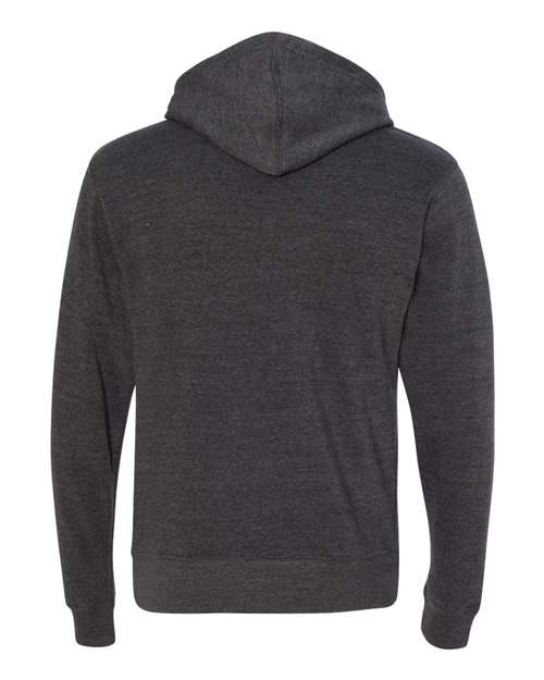 J. America 8871 Men's Triblend Fleece Hooded Sweatshirt - Black Triblend - back