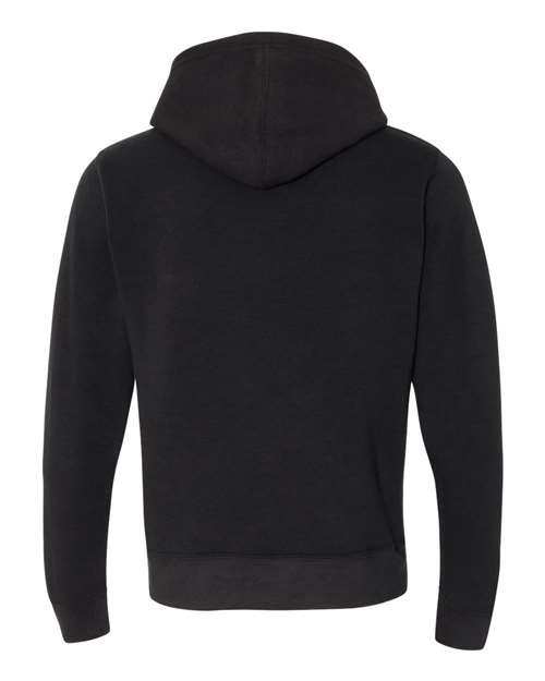 J. America 8871 Men's Triblend Fleece Hooded Sweatshirt - Black Solid - back