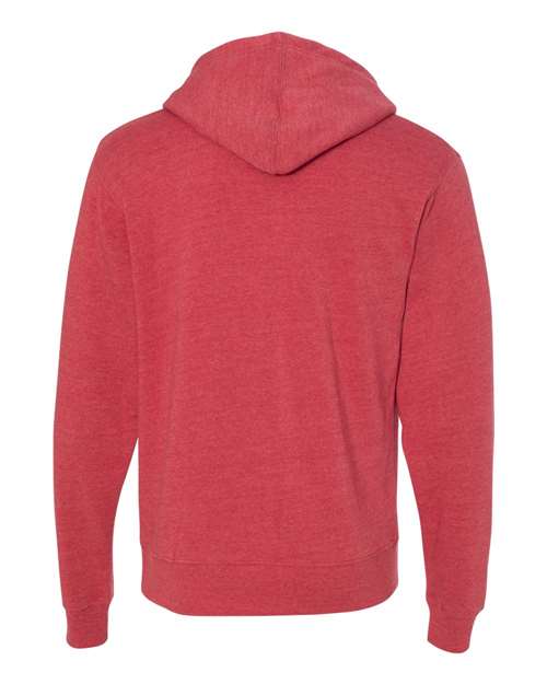 J. America 8871 Men's Triblend Fleece Hooded Sweatshirt - Red Triblend - back