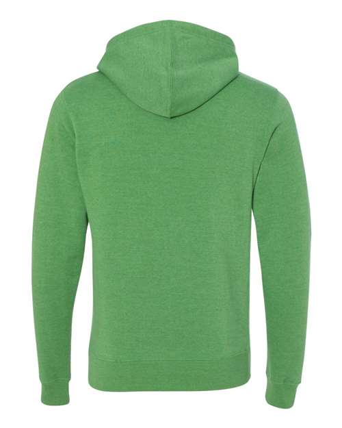 J. America 8871 Men's Triblend Fleece Hooded Sweatshirt - Green Triblend - back