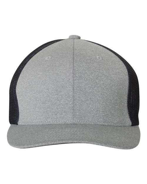 Flexfit 6311 Mélange Trucker Cap - Heather Grey/ Navy - front