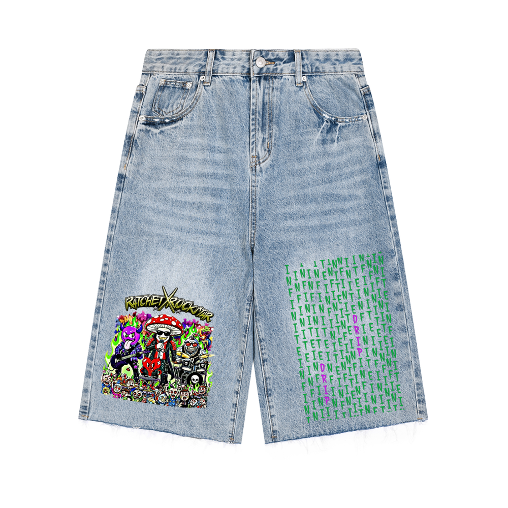 Men’s Vintage Wide Leg Denim Shorts