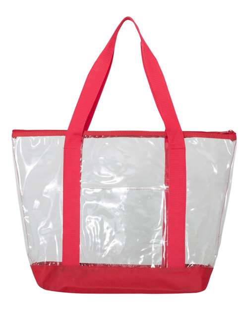 Liberty Bags 7009 Clear Boat Tote - Red - back
