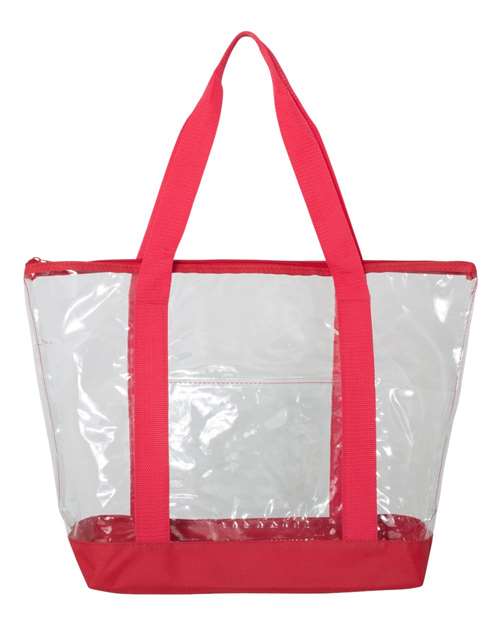 Liberty Bags 7009 Clear Boat Tote - Red - front