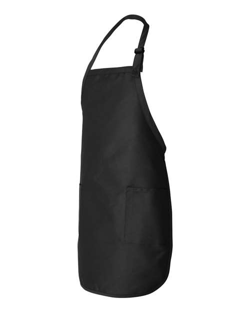 Q-Tees Q4350 Full-Length Apron with Pockets - Black - side