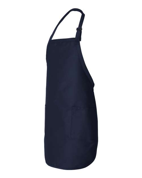 Q-Tees Q4350 Full-Length Apron with Pockets - Navy - side