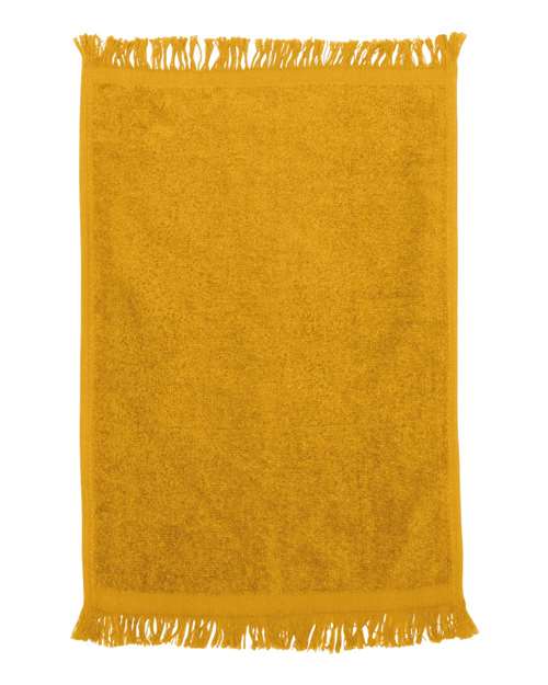 Q-Tees T100 Fringed Fingertip Towel - Gold - side