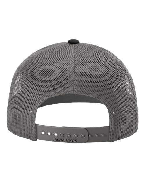 Richardson 112 Snapback Trucker Cap - Black/ Charcoal - back