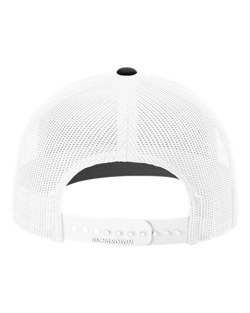 Richardson 112 Snapback Trucker Cap - Black/ White - back