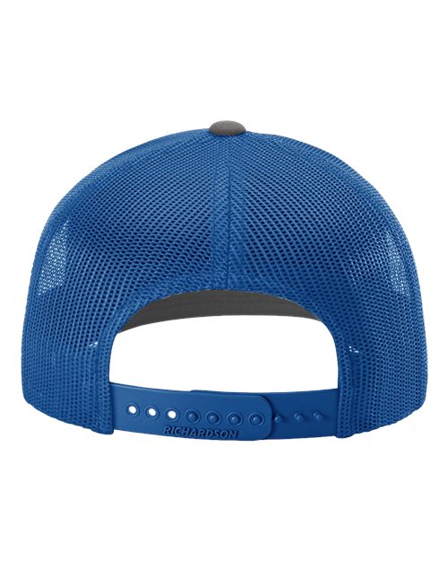 Richardson 112 Snapback Trucker Cap - Charcoal/ Royal - back