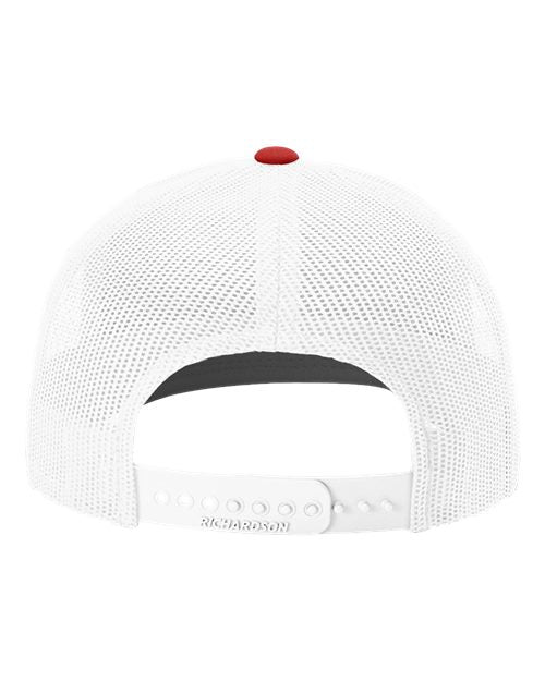 Richardson 112 Snapback Trucker Cap - Royal/ White/ Red - back