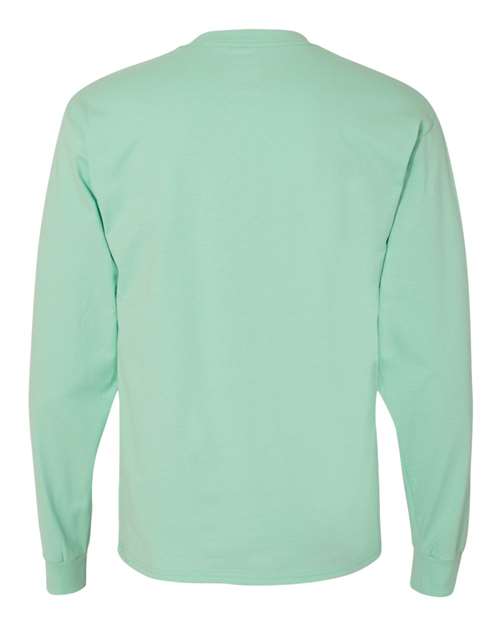 Hanes 5186 Unisex Beefy-T® Long Sleeve T-Shirt - Clean Mint - back
