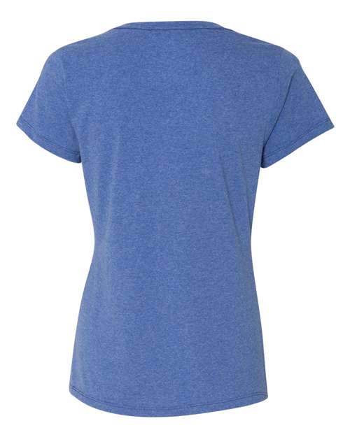 Hanes 42VT Women's Perfect-T Triblend V-Neck T-Shirt - Royal Triblend - back
