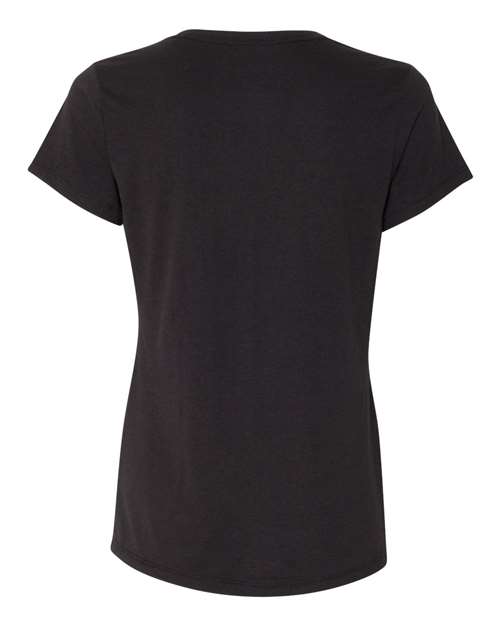 Hanes 42VT Women's Perfect-T Triblend V-Neck T-Shirt - Black Triblend - back