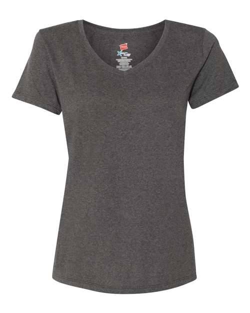 Hanes 42VT Women's Perfect-T Triblend V-Neck T-Shirt - Slate Triblend - front