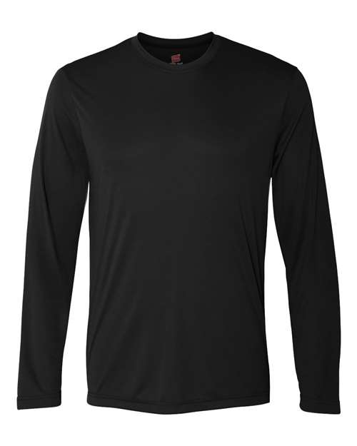 Hanes 482L Unisex Cool DRI® Long Sleeve Performance T-Shirt - Black - front