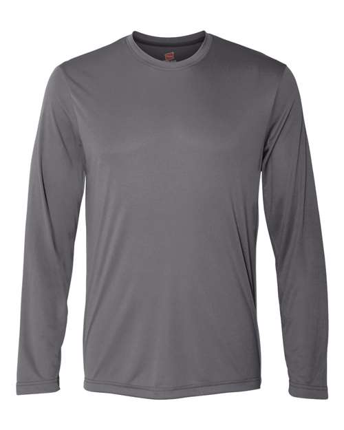Hanes 482L Unisex Cool DRI® Long Sleeve Performance T-Shirt - Graphite - front