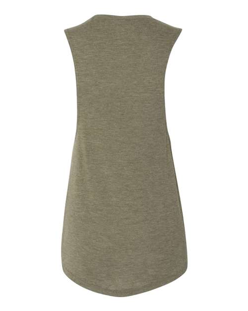 BELLA + CANVAS 8803 Women's Flowy Scoop Muscle Tank - Heather Olive - back