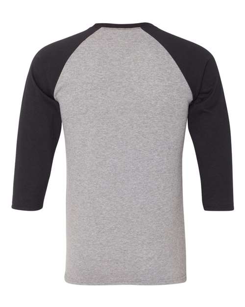 JERZEES 601RR Unisex Triblend Three-Quarter Raglan Baseball T-Shirt - Oxford/ Black - back