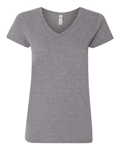 Gildan 5V00L Women's Heavy Cotton™ V-Neck T-Shirt - Graphite Heather - front