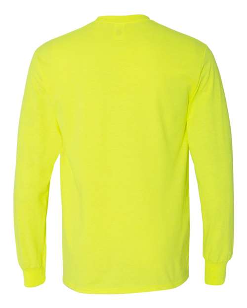 Gildan 5400 Unisex Heavy Cotton™ Long Sleeve T-Shirt - Safety Green - back