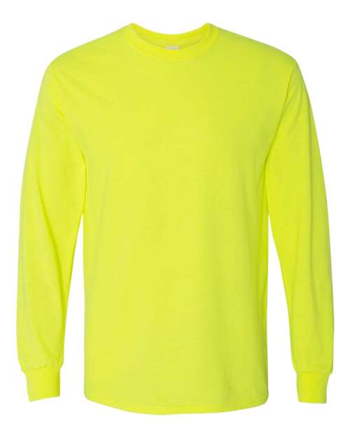 Gildan 5400 Unisex Heavy Cotton™ Long Sleeve T-Shirt - Safety Green - front