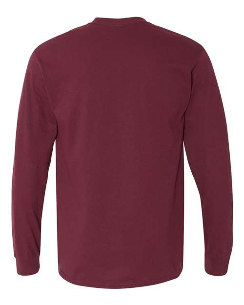 Gildan 5400 Unisex Heavy Cotton™ Long Sleeve T-Shirt - Maroon - back