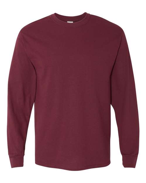 Gildan 5400 Unisex Heavy Cotton™ Long Sleeve T-Shirt - Maroon - front