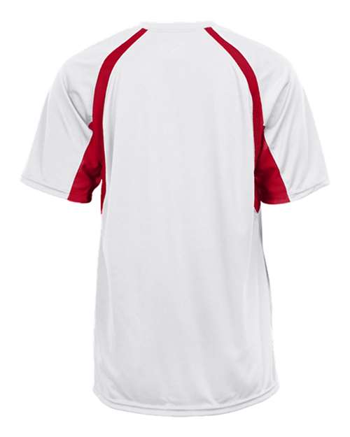 Badger 2144 Youth B-Core Hook T-Shirt - White/ Red - back