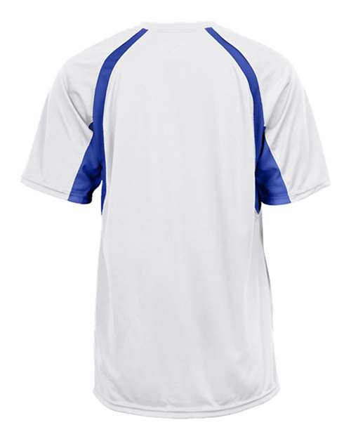Badger 2144 Youth B-Core Hook T-Shirt - White/ Royal - back