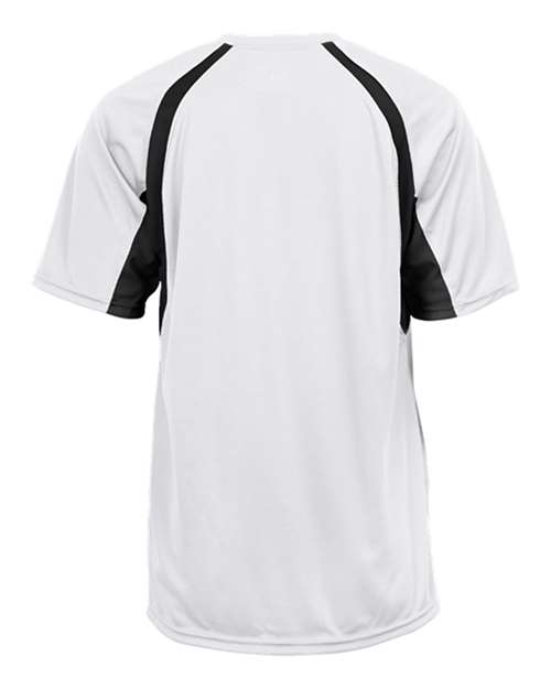 Badger 2144 Youth B-Core Hook T-Shirt - White/ Black - back