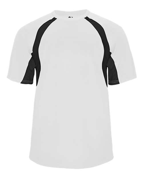 Badger 2144 Youth B-Core Hook T-Shirt - White/ Black - front