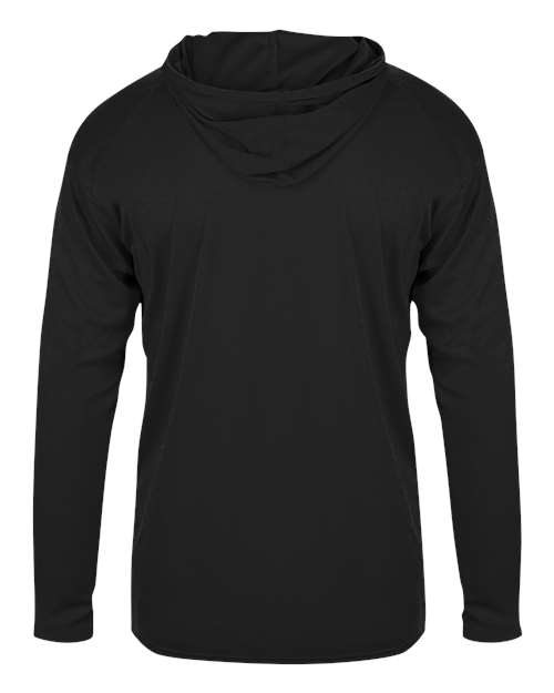 Badger 2105 Youth B-Core Hooded Long Sleeve T-Shirt - Black - back