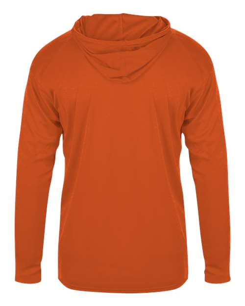 Badger 2105 Youth B-Core Hooded Long Sleeve T-Shirt - Burnt Orange - back