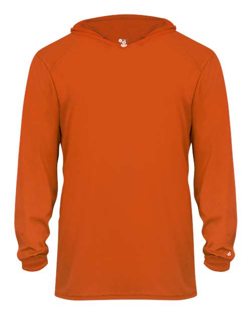 Badger 2105 Youth B-Core Hooded Long Sleeve T-Shirt - Burnt Orange - front