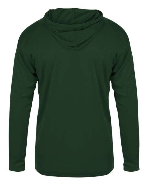 Badger 2105 Youth B-Core Hooded Long Sleeve T-Shirt - Forest - back