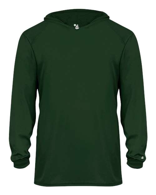 Badger 2105 Youth B-Core Hooded Long Sleeve T-Shirt - Forest - front