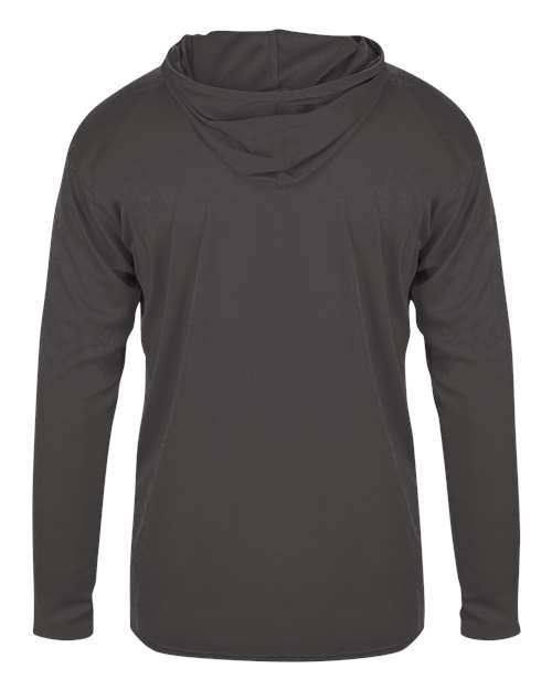 Badger 2105 Youth B-Core Hooded Long Sleeve T-Shirt - Graphite - back