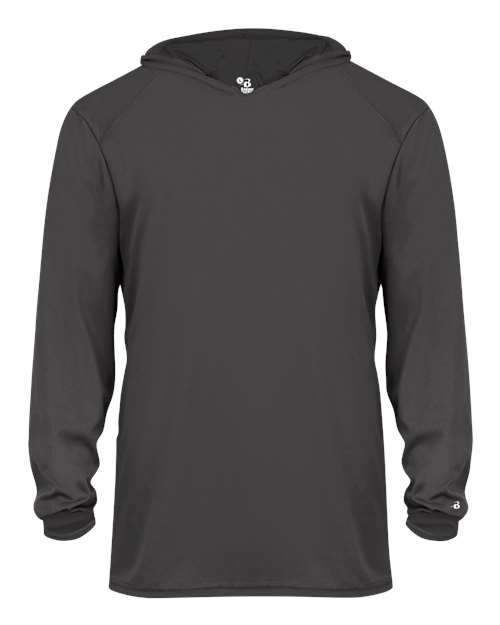 Badger 2105 Youth B-Core Hooded Long Sleeve T-Shirt - Graphite - front