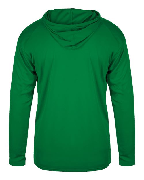 Badger 2105 Youth B-Core Hooded Long Sleeve T-Shirt - Kelly - back